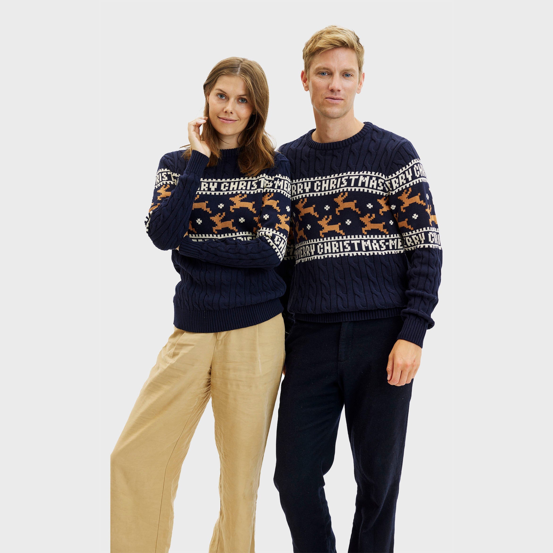 The Elegant Blue Christmas Sweater – Women