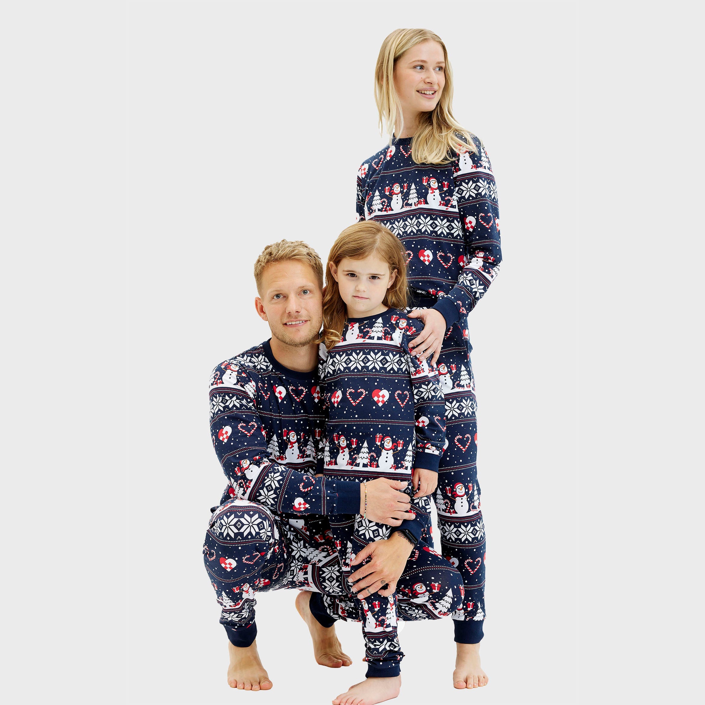 Kersthart kerstpyjama navy voor heren