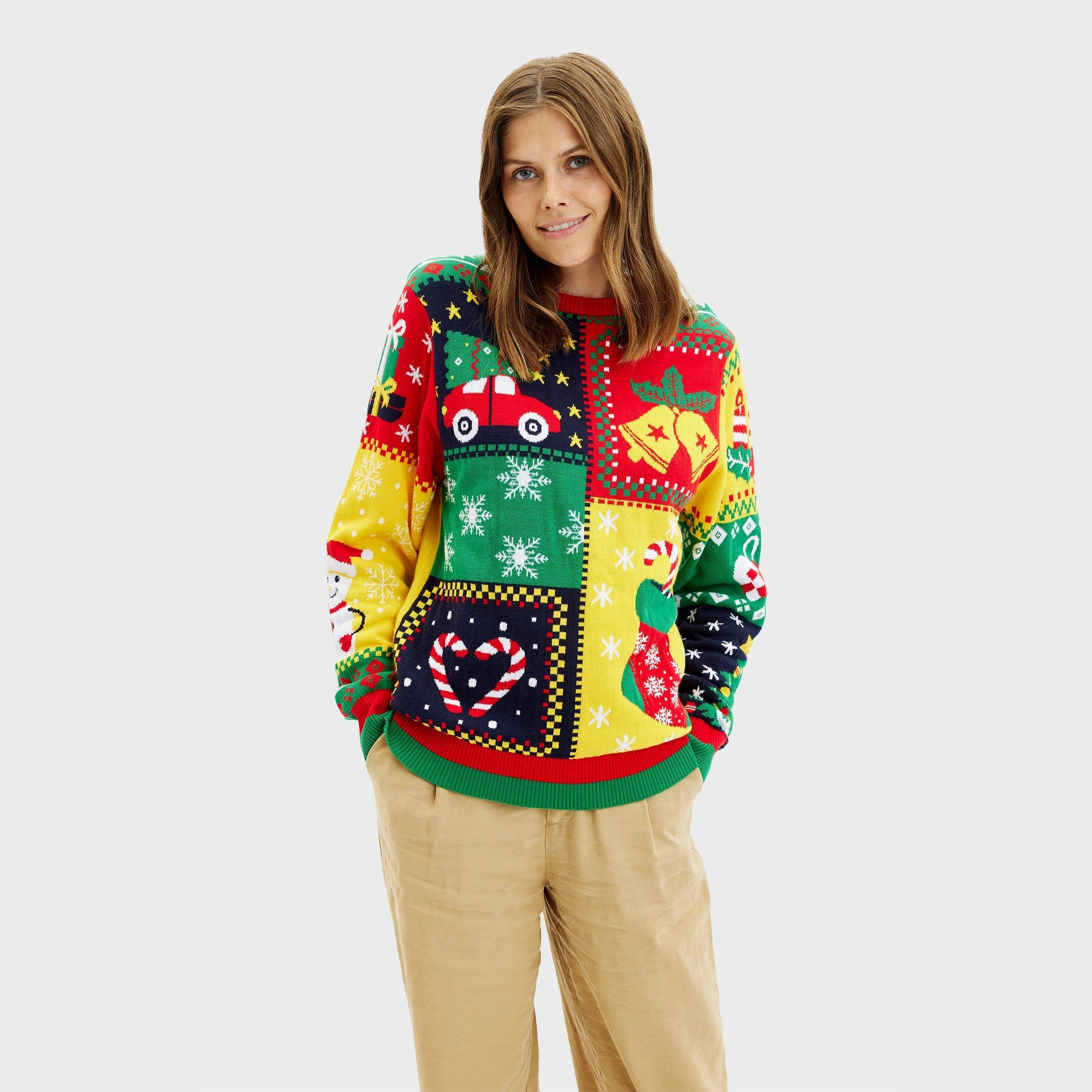 The Patchwork Christmas Sweater – Women