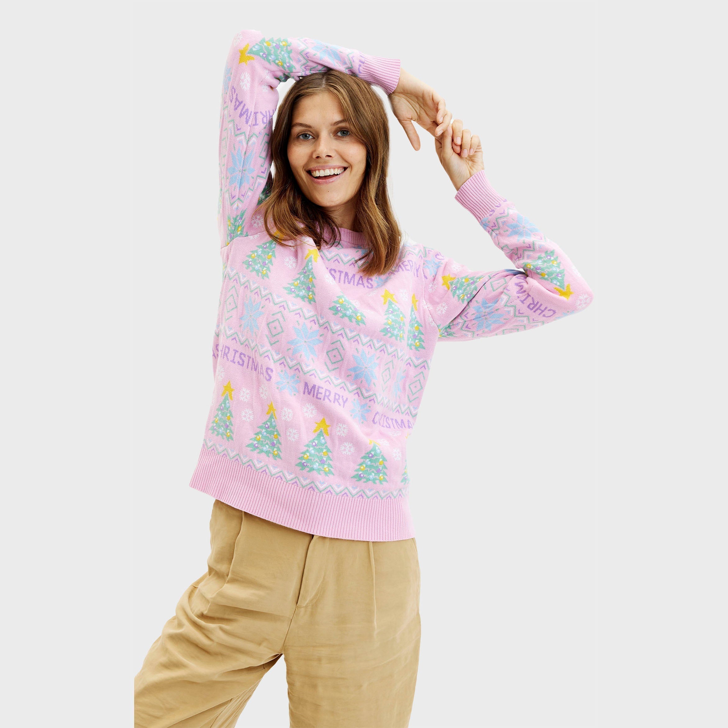 The Pink Christmas Sweater – Women