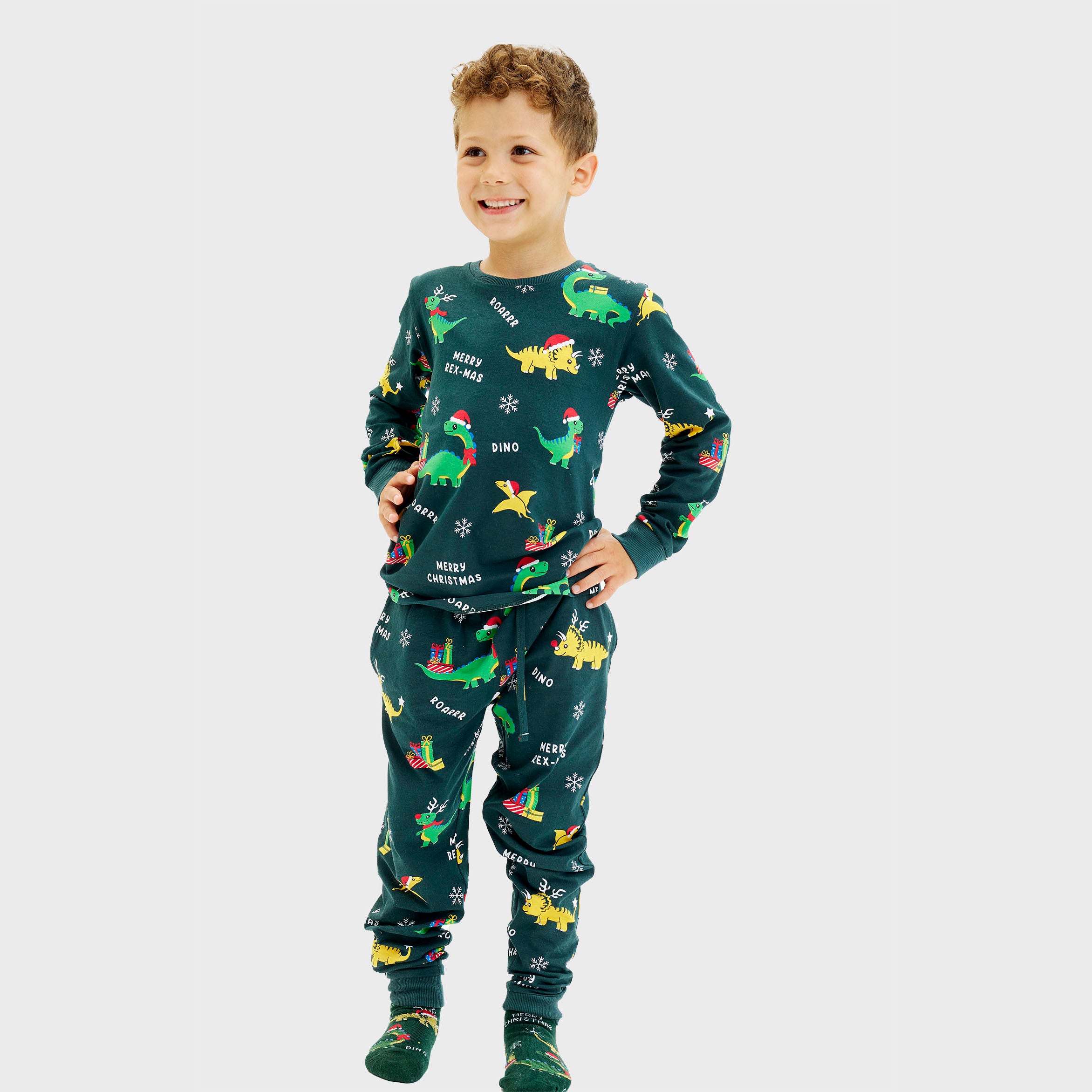 Dino Christmas pyjamas kids