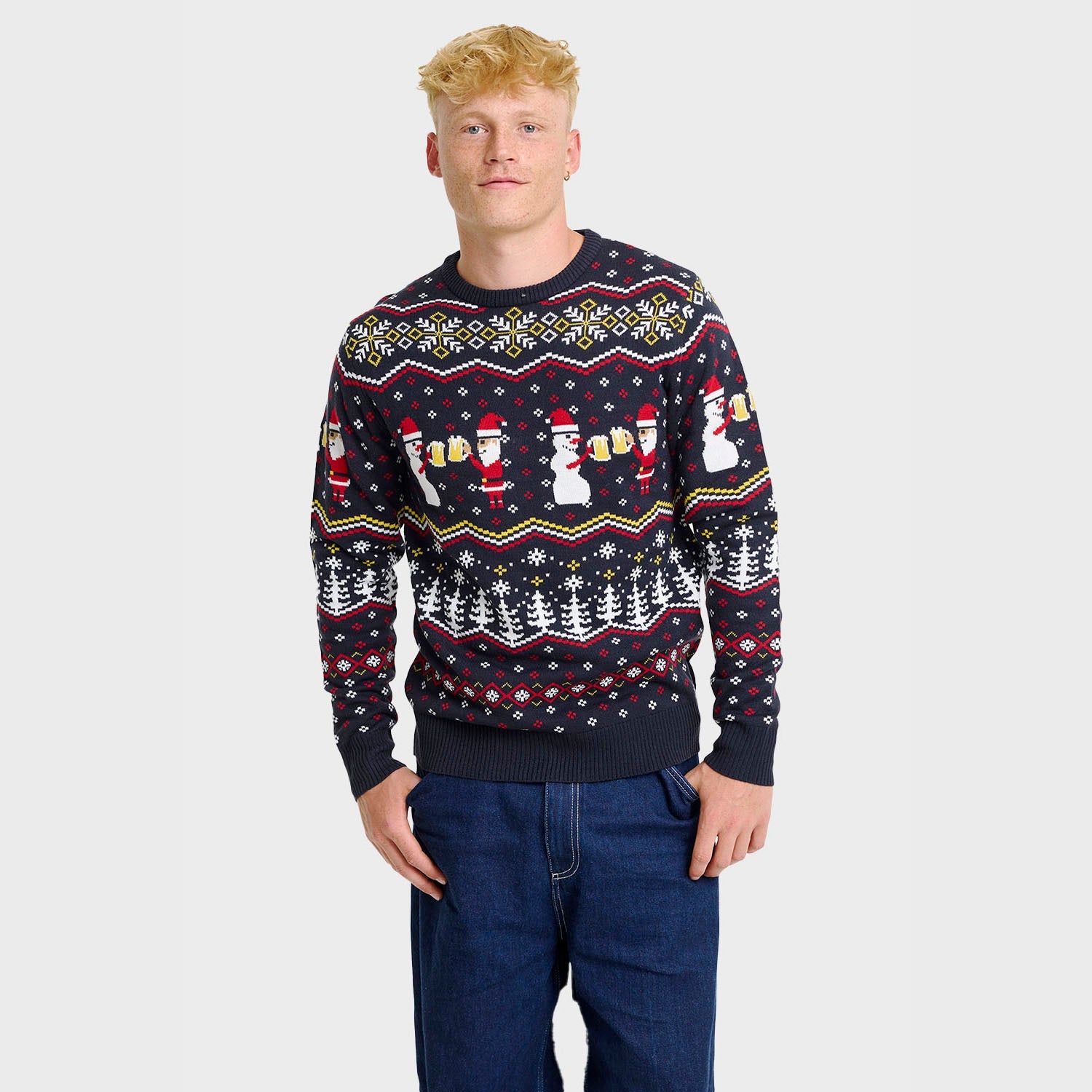 Cheers Santa Christmas Sweater – Men