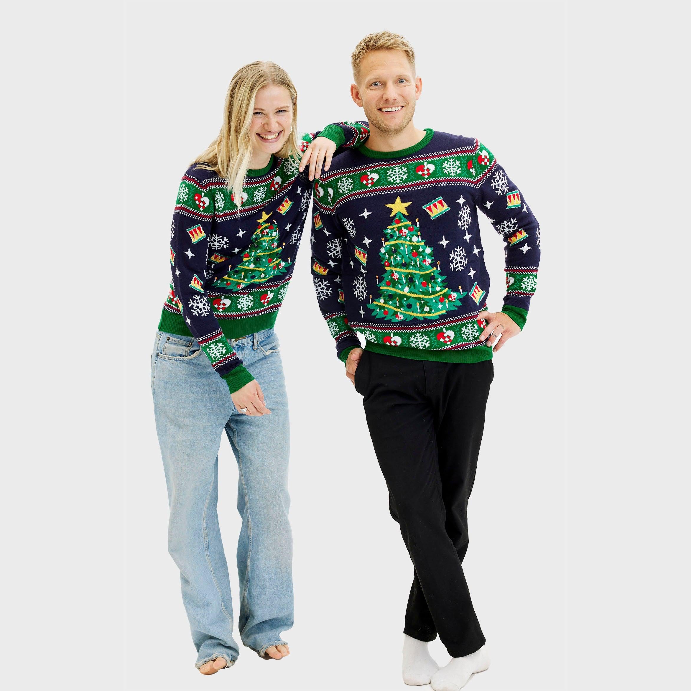Blue Christmas Tree Sweater – Men