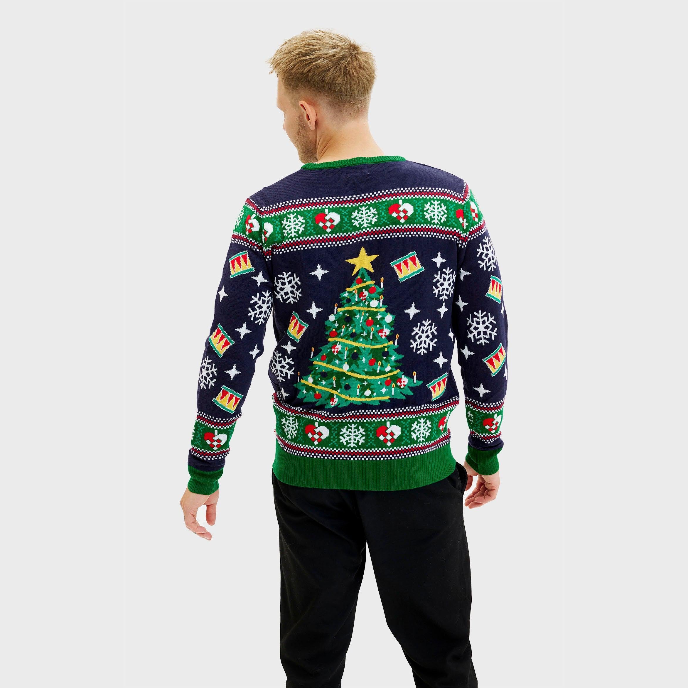 Blue Christmas Tree Sweater – Men
