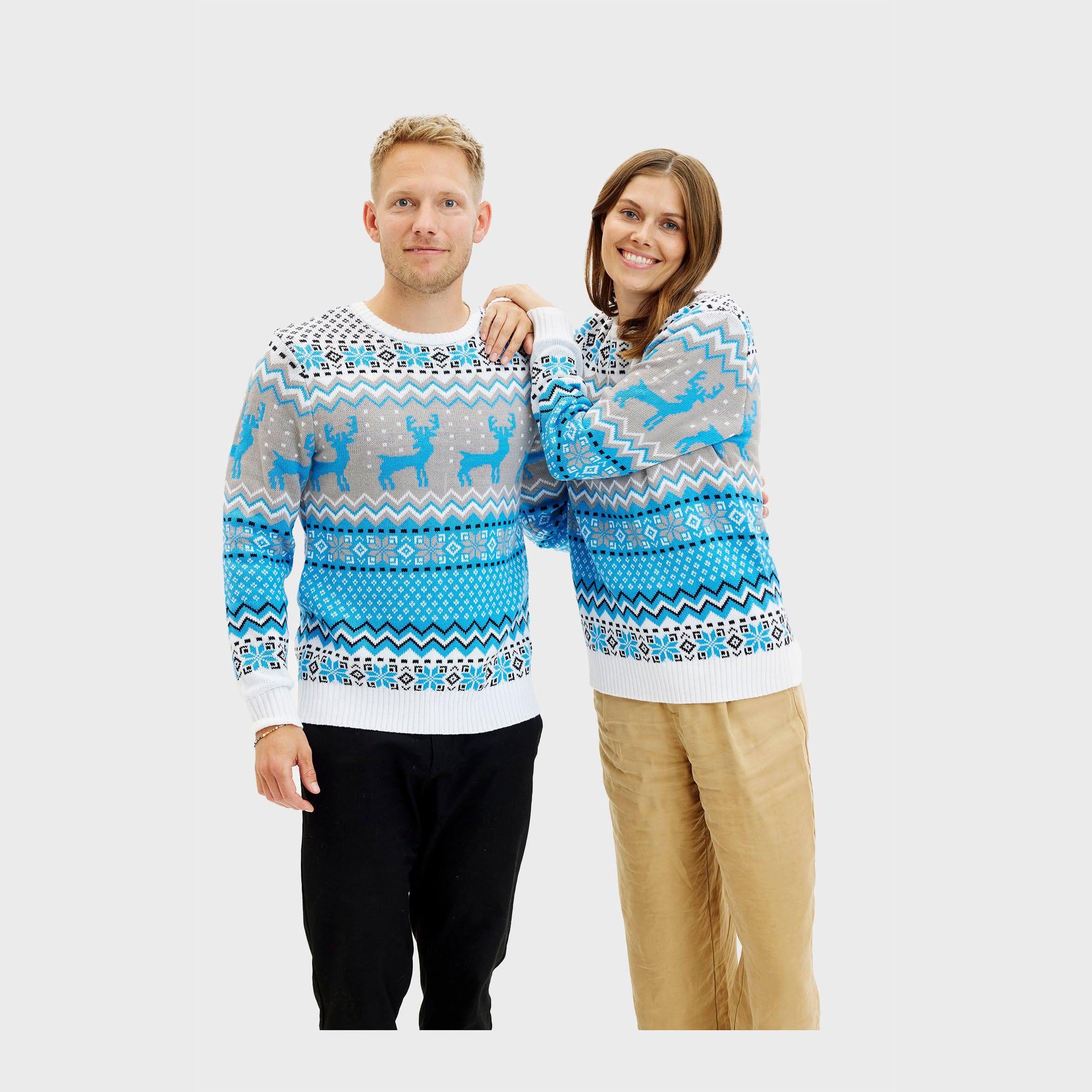 Traditionele Kersttrui Blauw - Dames