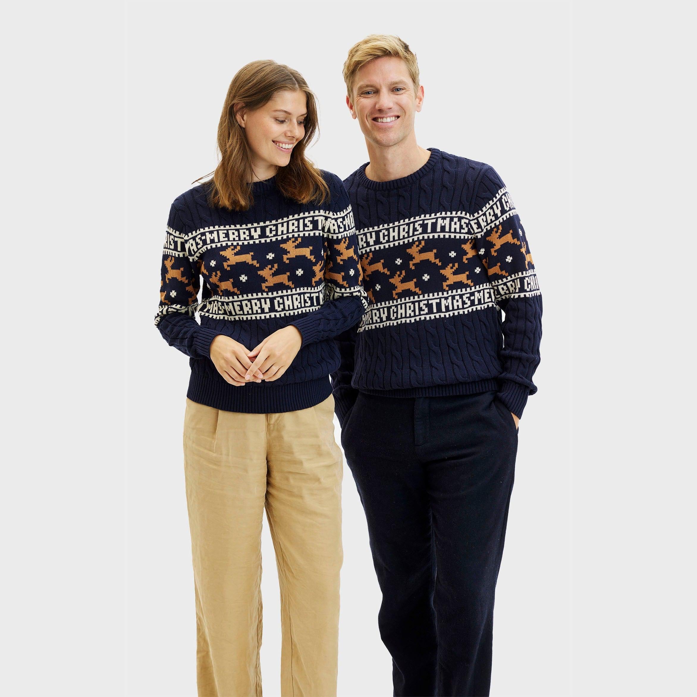 The Elegant Blue Christmas Sweater – Women