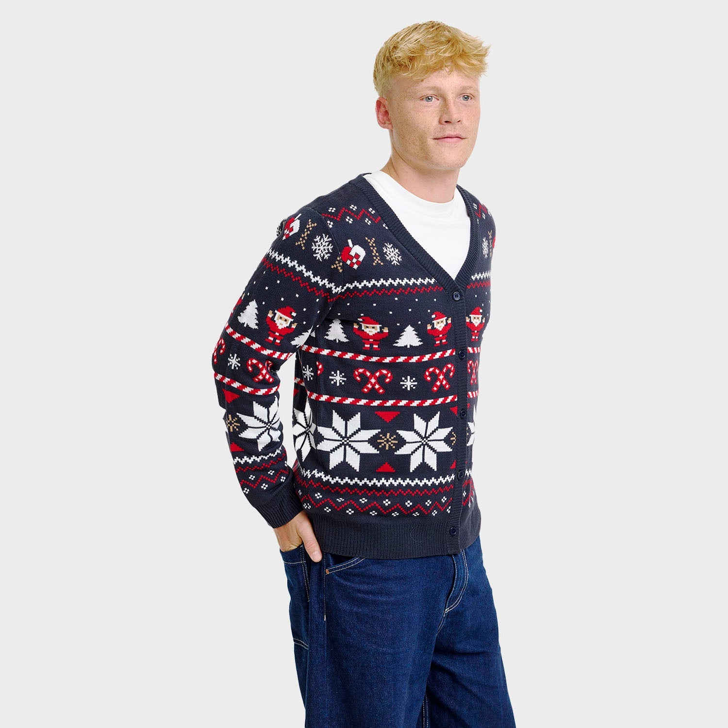 Santa’s kerstcardigan – Heren