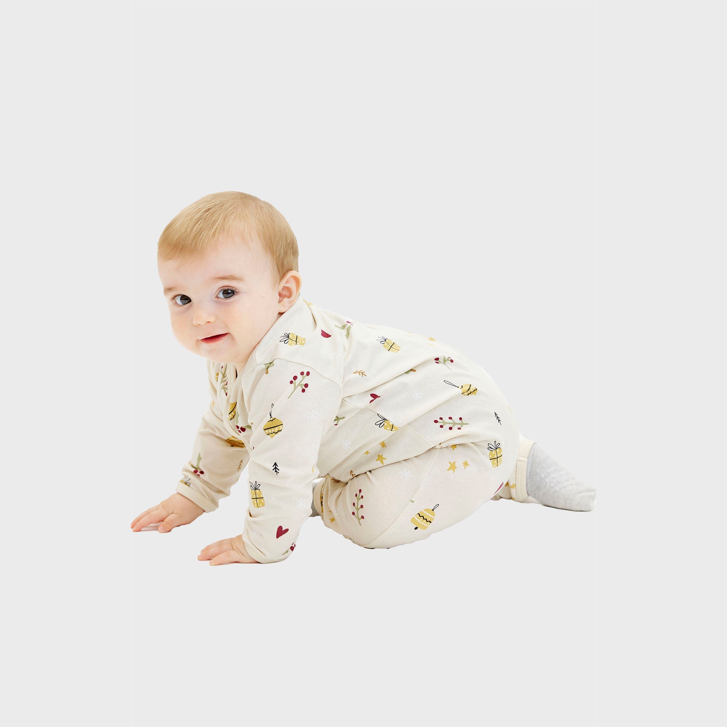 Beige Christmas Pyjamas - Baby