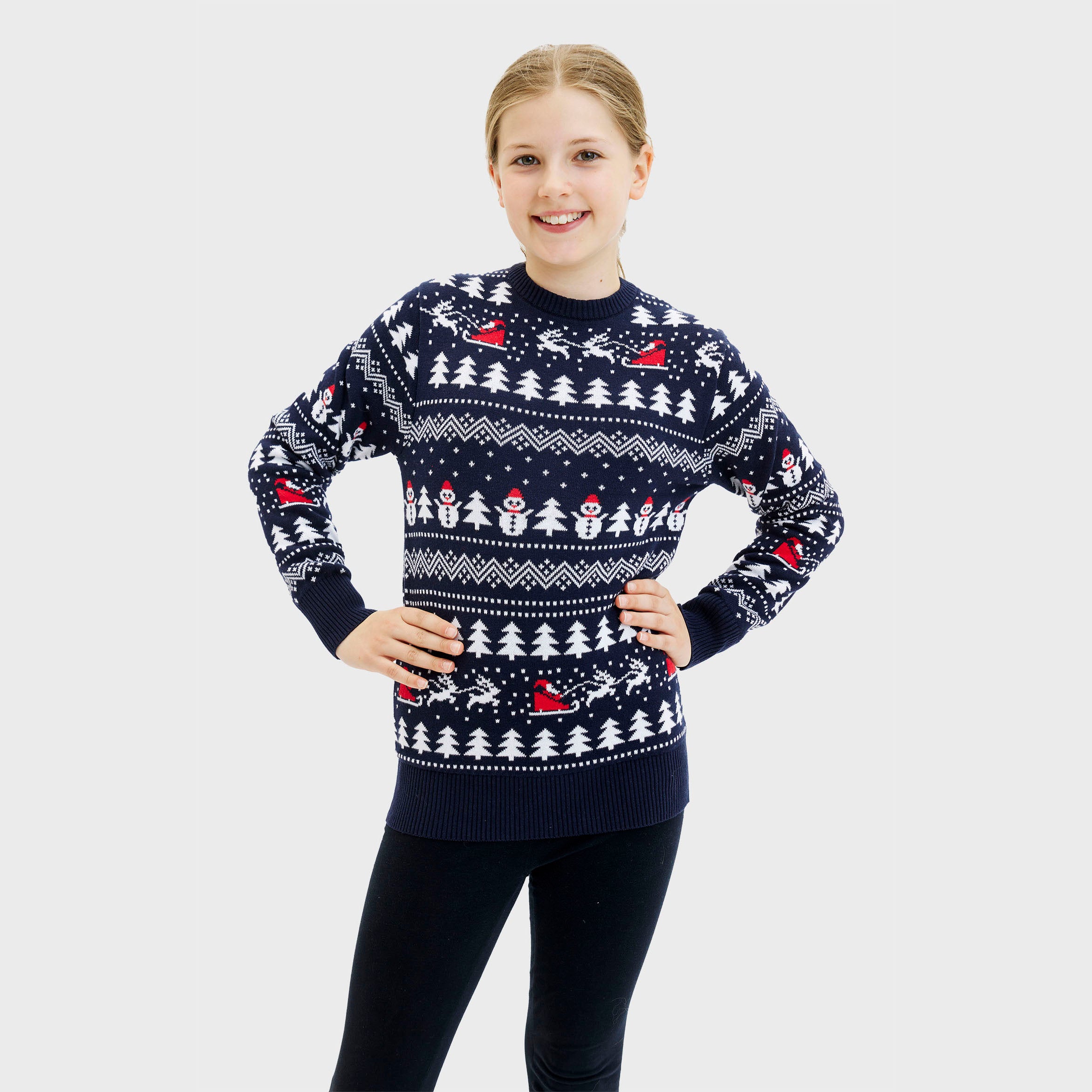 The Stylish Christmas Sweater Navy - Kids