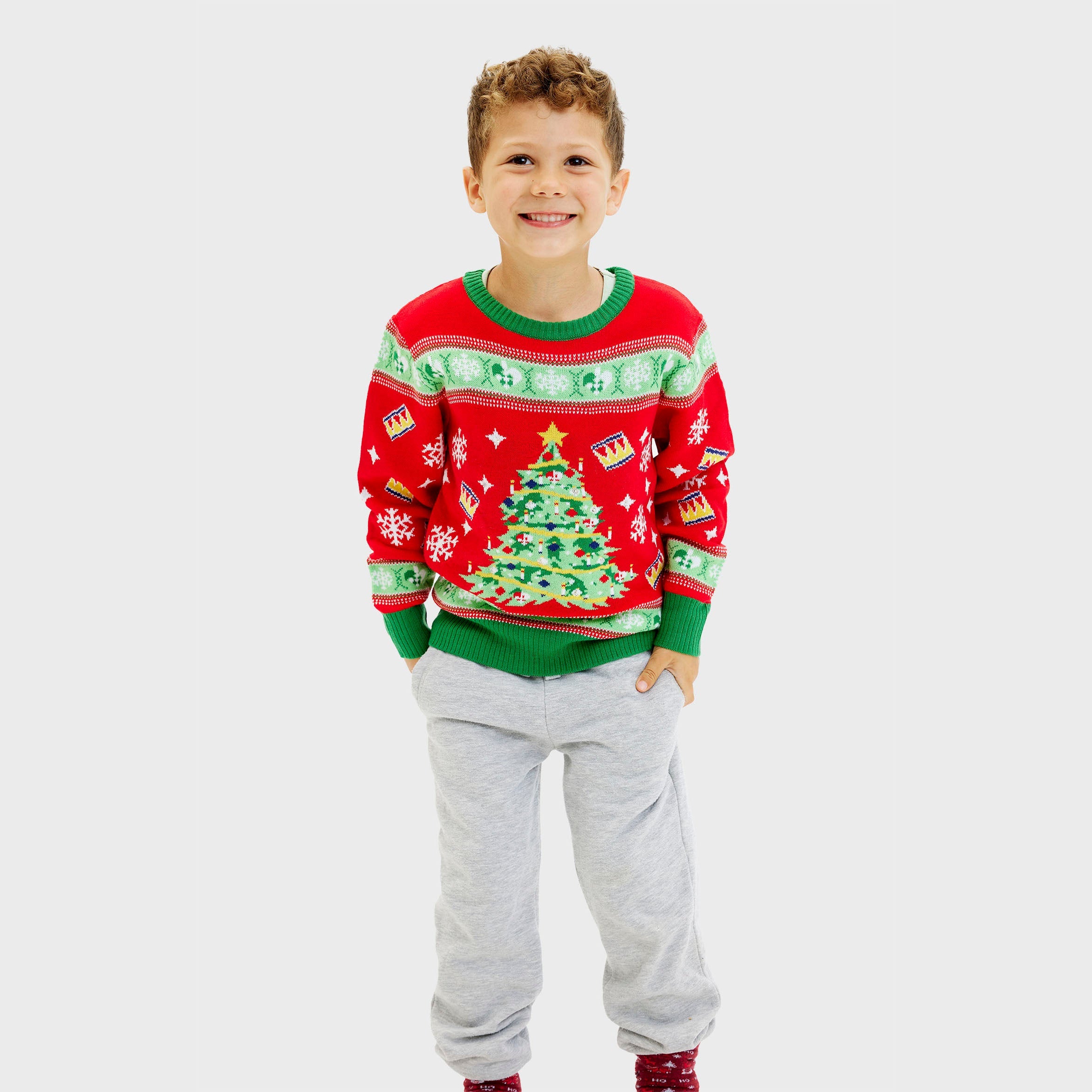 Christmas tree red sweater - child