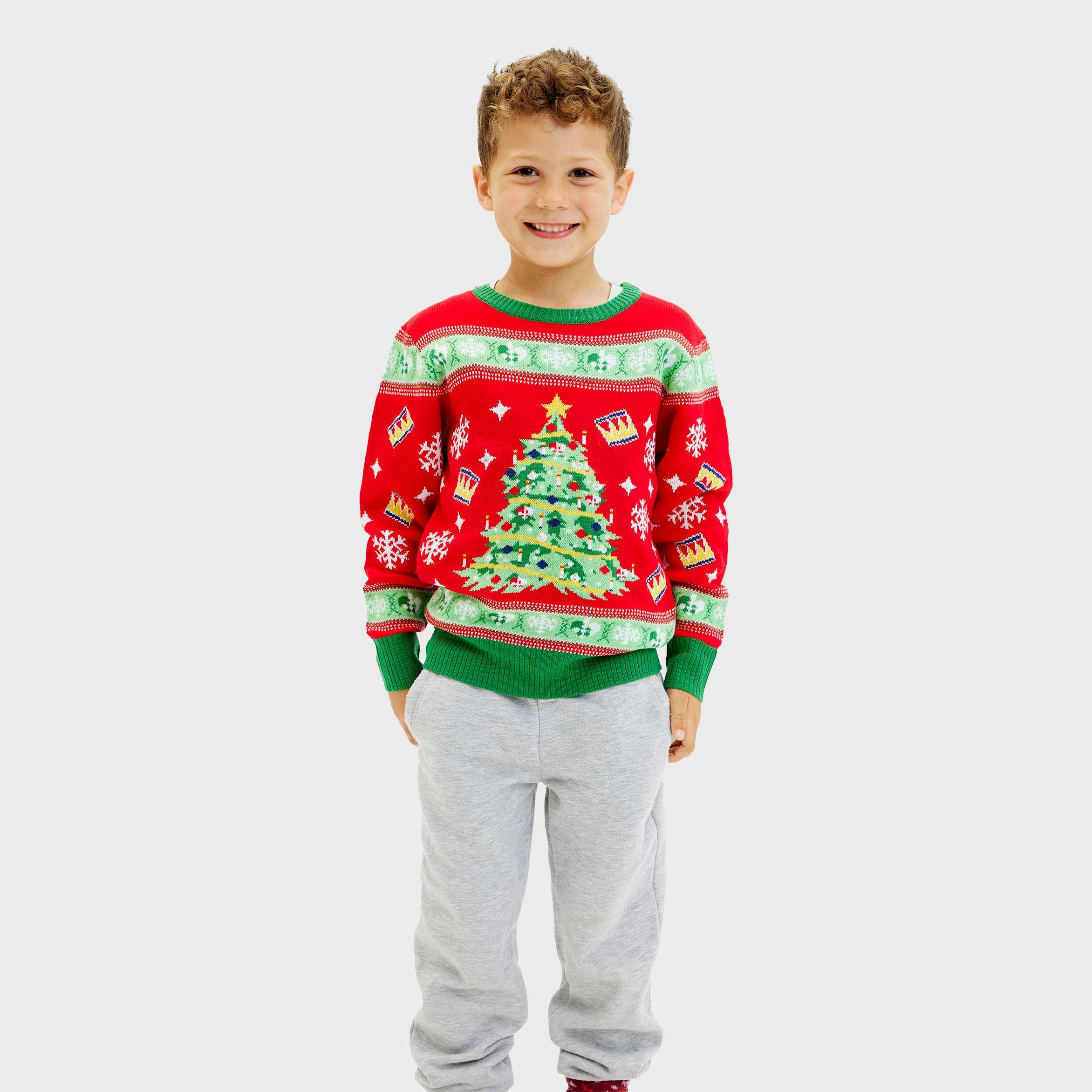 Christmas tree red sweater - child