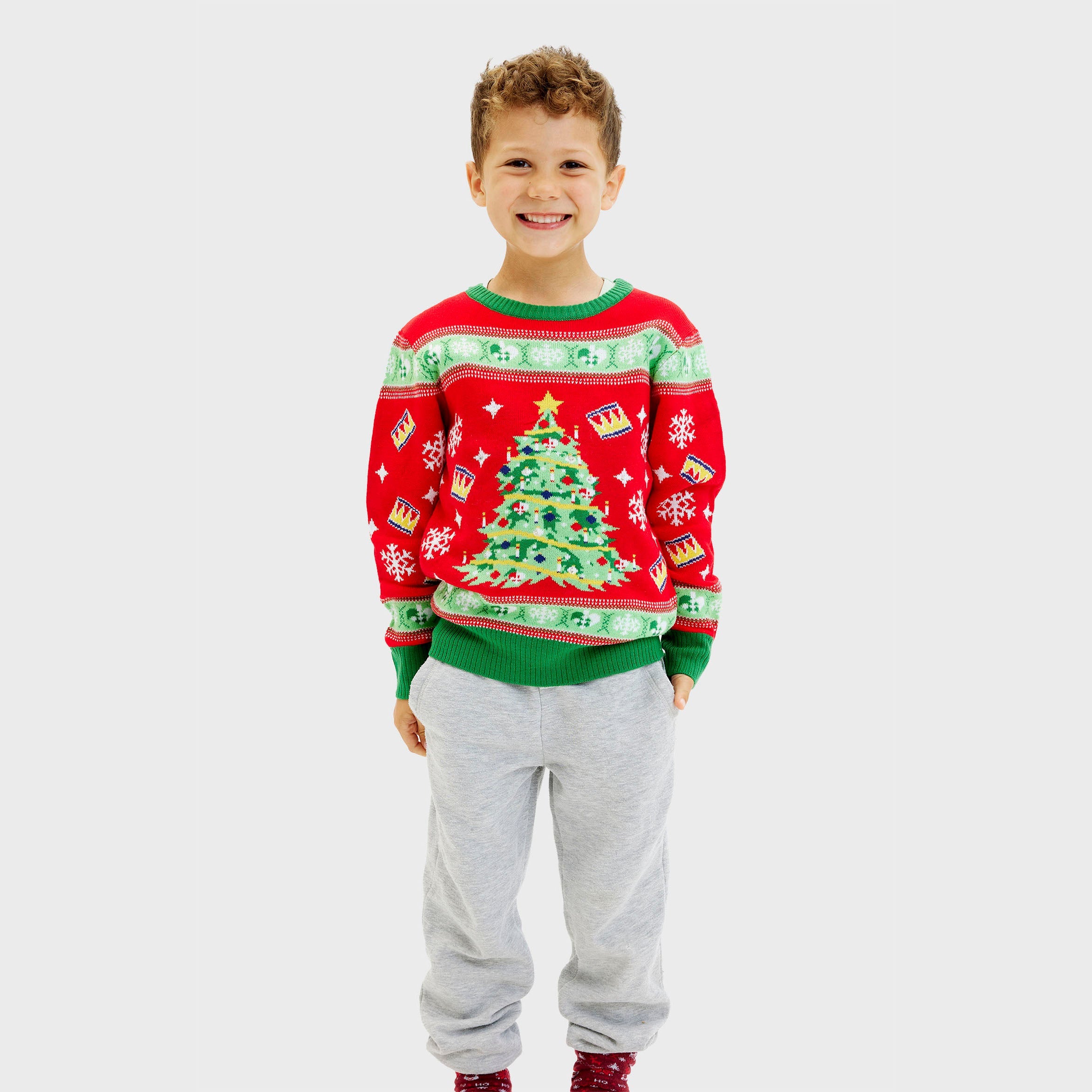 Christmas tree red sweater - child