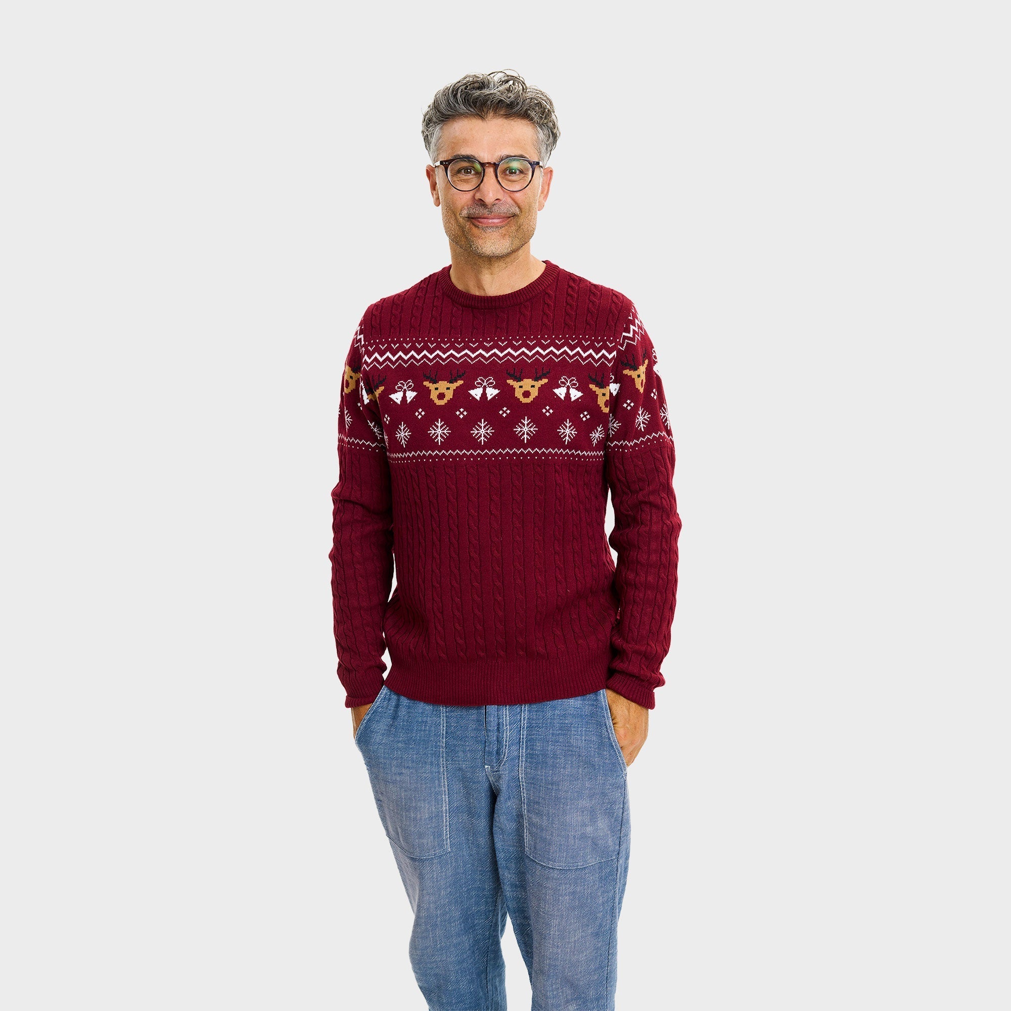 Wijnrode kersttrui – Heren