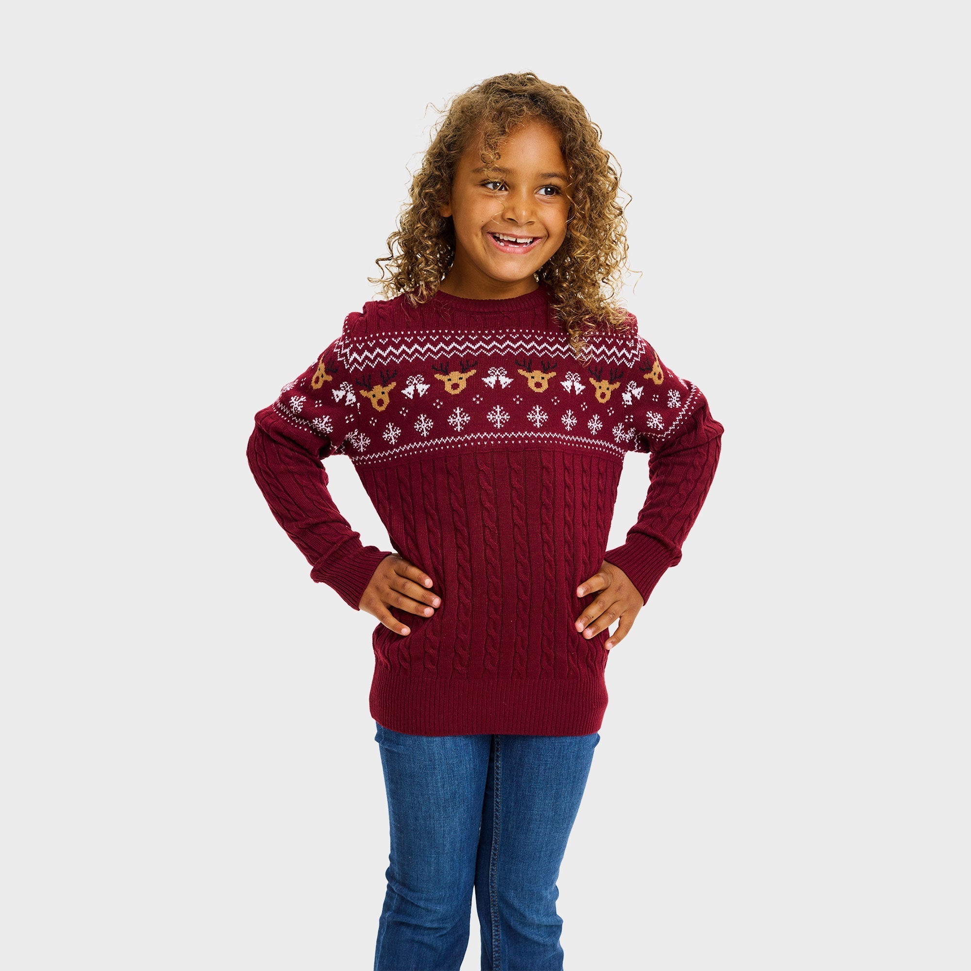 Wijnrode kersttrui – Kinderen